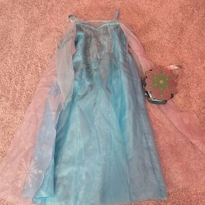 Disney Princess Elsa Costume Dress with Sheer Cape